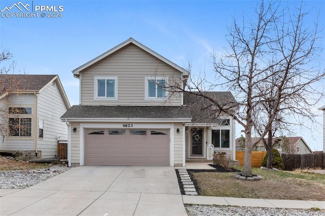 view of property with a garage