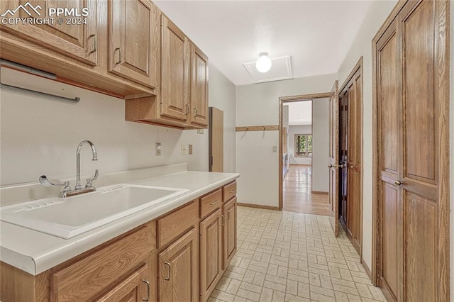 kitchen featuring sink and light hardwood / wood-style floors