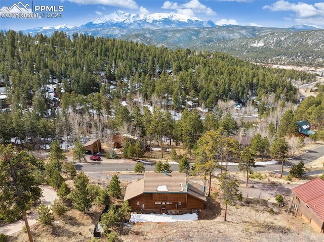 bird's eye view featuring a mountain view