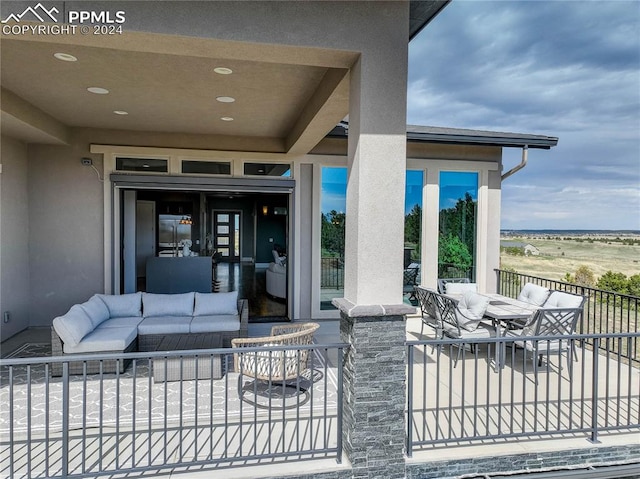 view of patio with an outdoor living space