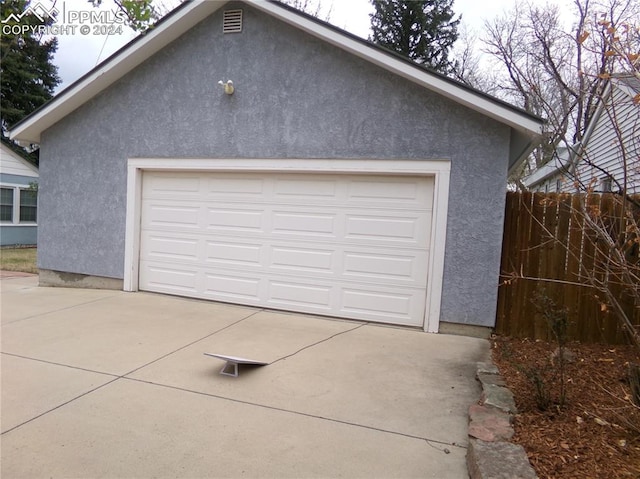 view of garage