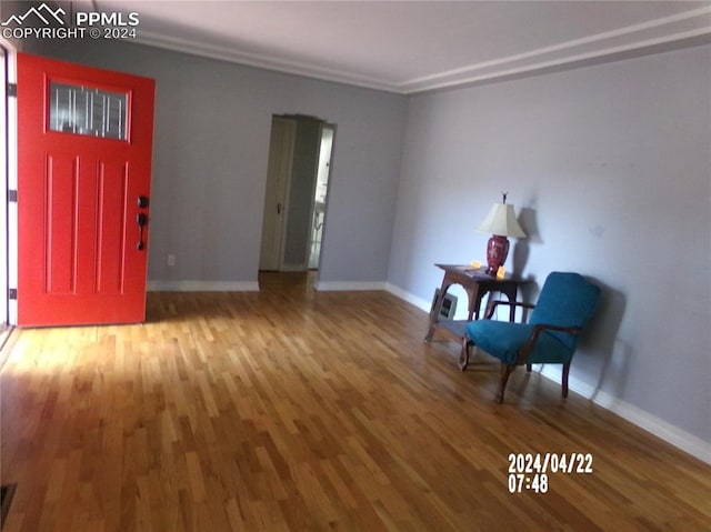 unfurnished room featuring wood-type flooring