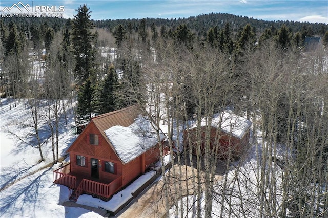 view of snowy exterior