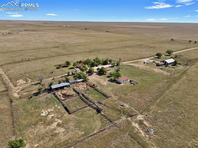 drone / aerial view with a rural view