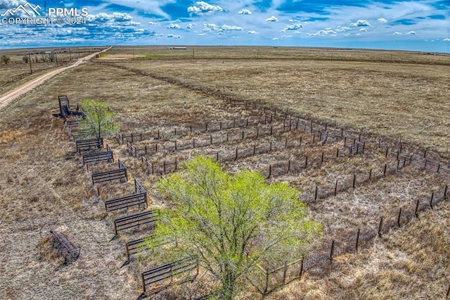 bird's eye view featuring a rural view