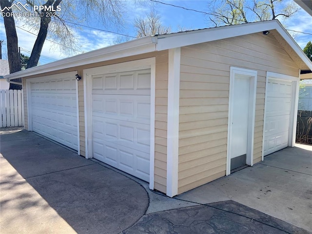 view of garage