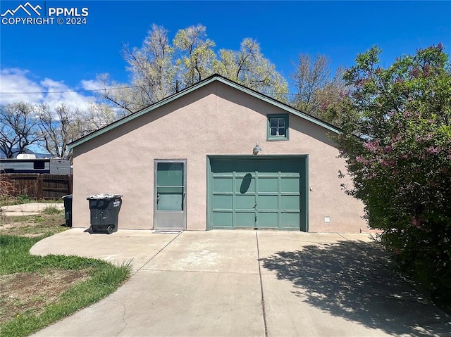 view of garage