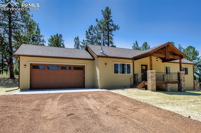 view of front of home with a garage