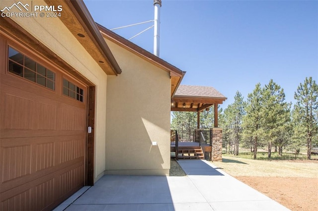 view of home's exterior featuring a garage