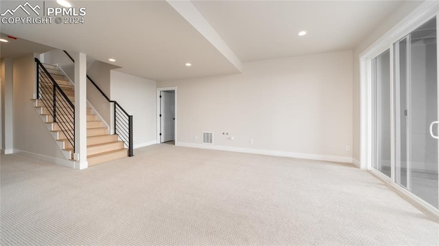 interior space featuring carpet floors