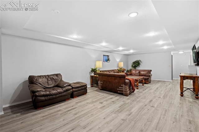 living room featuring light hardwood / wood-style floors