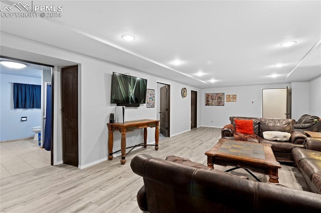 view of tiled living room