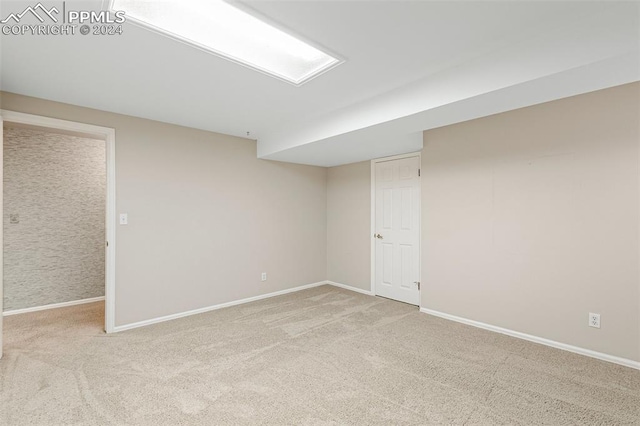 basement featuring carpet