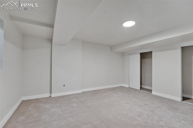 basement featuring carpet floors