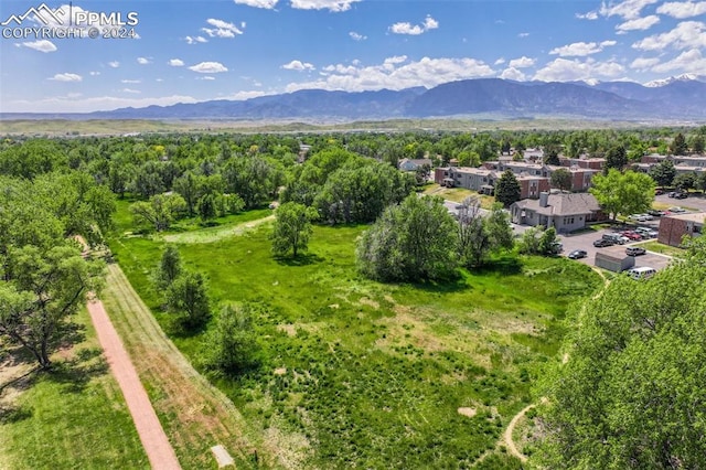 aerial view with a mountain view