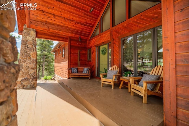 view of patio / terrace with a wooden deck