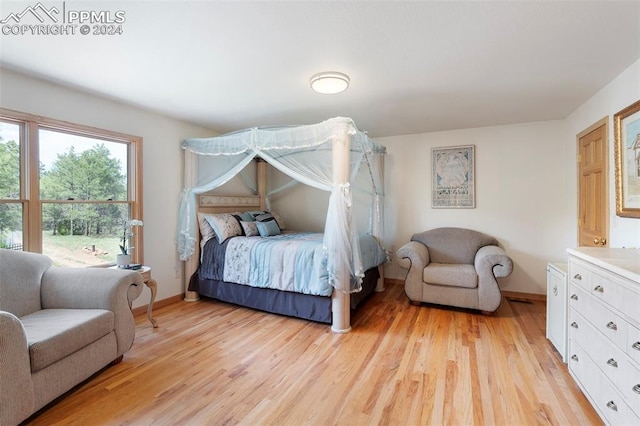 bedroom featuring light hardwood / wood-style flooring