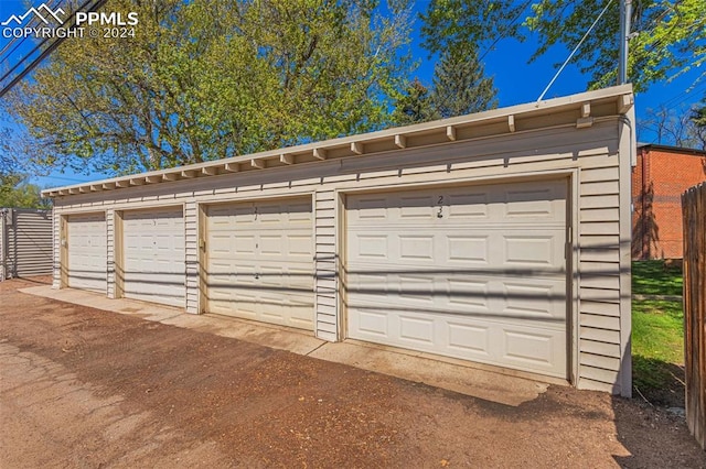 view of garage