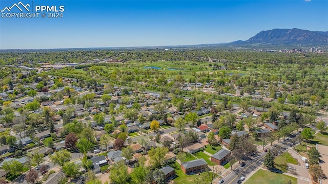 aerial view with a mountain view