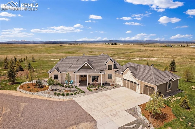 drone / aerial view with a rural view