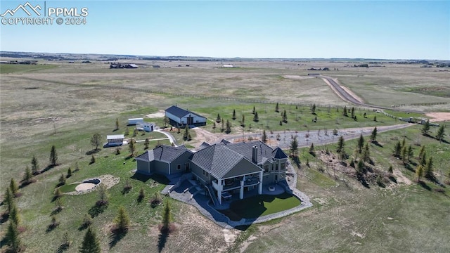 drone / aerial view featuring a rural view