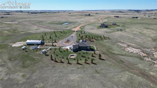 bird's eye view with a rural view