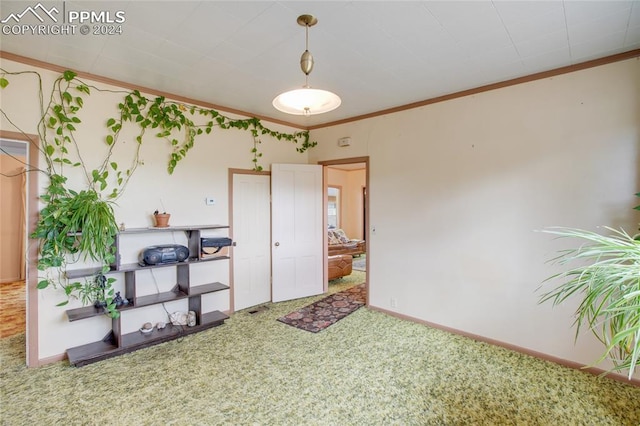 interior space featuring crown molding