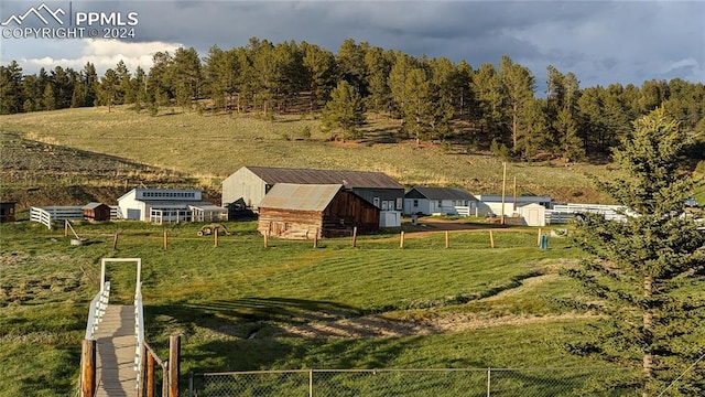 bird's eye view with a rural view