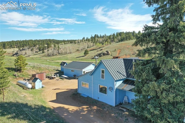 bird's eye view featuring a rural view