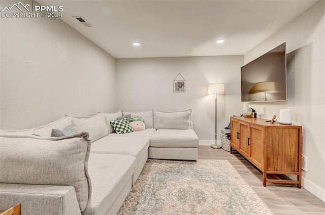 living room featuring light hardwood / wood-style floors