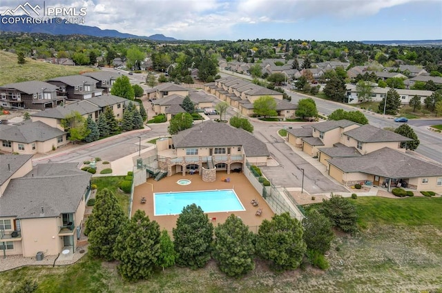 aerial view featuring a mountain view