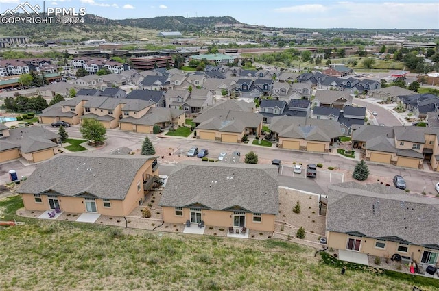 bird's eye view featuring a mountain view