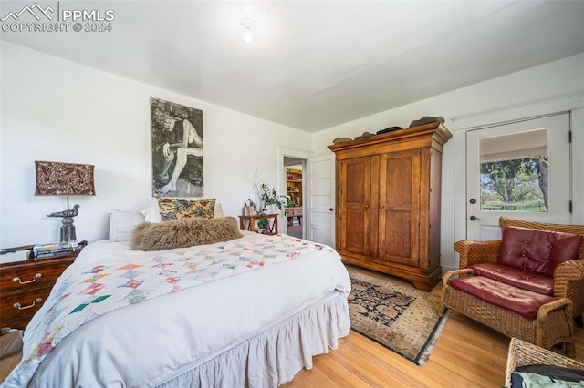 bedroom featuring light wood-type flooring