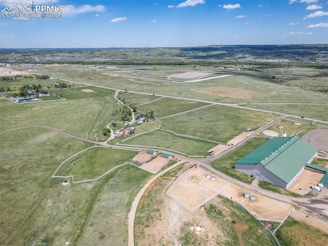 bird's eye view featuring a rural view