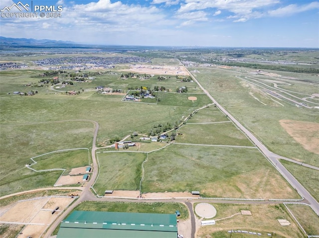 bird's eye view with a rural view