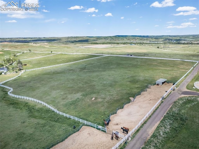 aerial view featuring a rural view