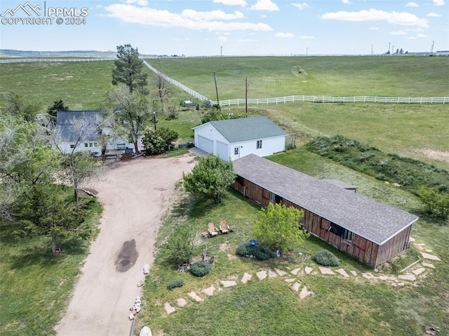 bird's eye view with a rural view