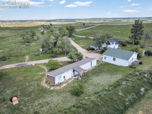 bird's eye view with a rural view