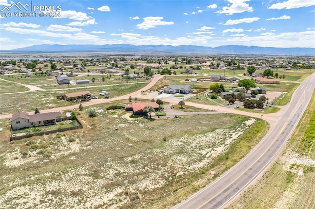 drone / aerial view with a mountain view