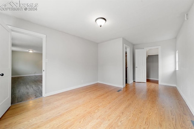 interior space with light hardwood / wood-style flooring