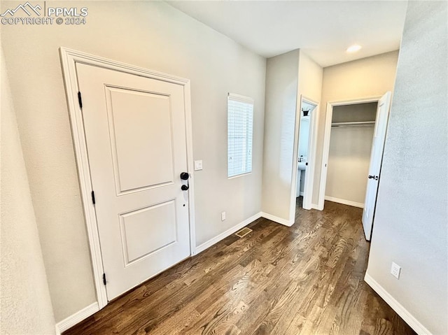 entryway featuring hardwood / wood-style flooring