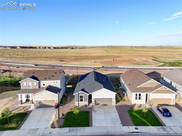 drone / aerial view featuring a rural view