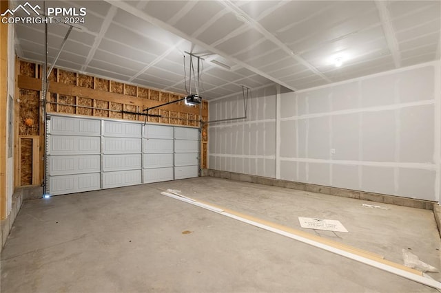 garage featuring a garage door opener