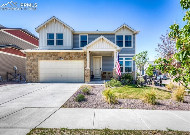 view of front of home with a garage