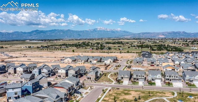 aerial view with a mountain view