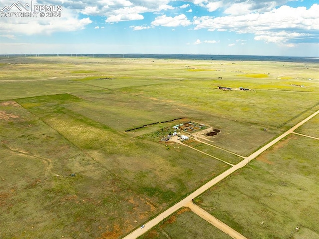 bird's eye view with a rural view