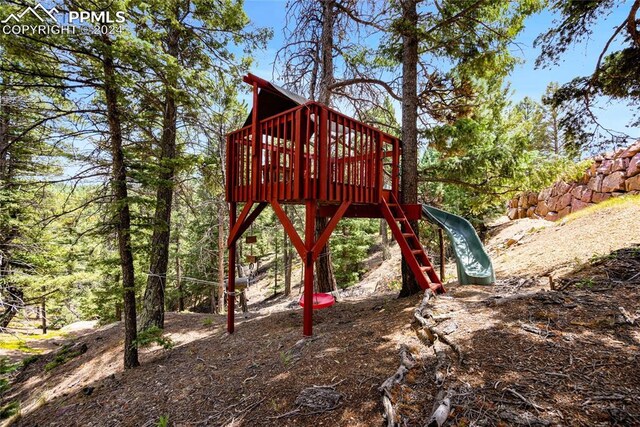 exterior space featuring a playground