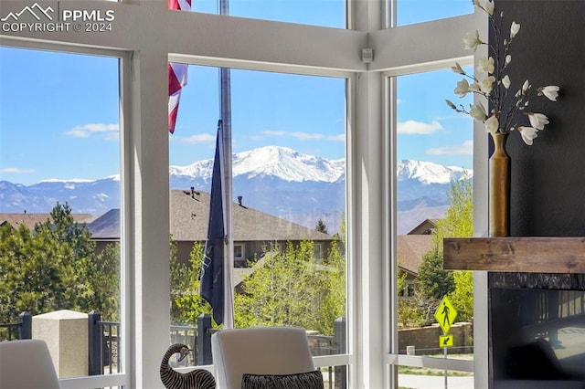 doorway with a mountain view