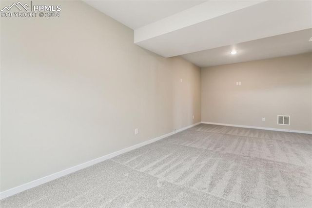 basement featuring carpet floors