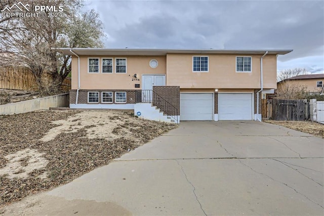 bi-level home with a garage